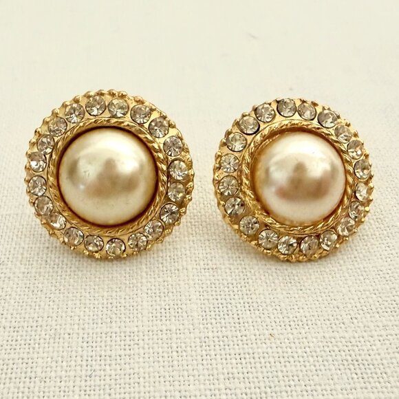 Vintage 1980s Hand Knotted Faux Pearl Necklace Set 14K GF Clasp 30in - Picture 7 of 16